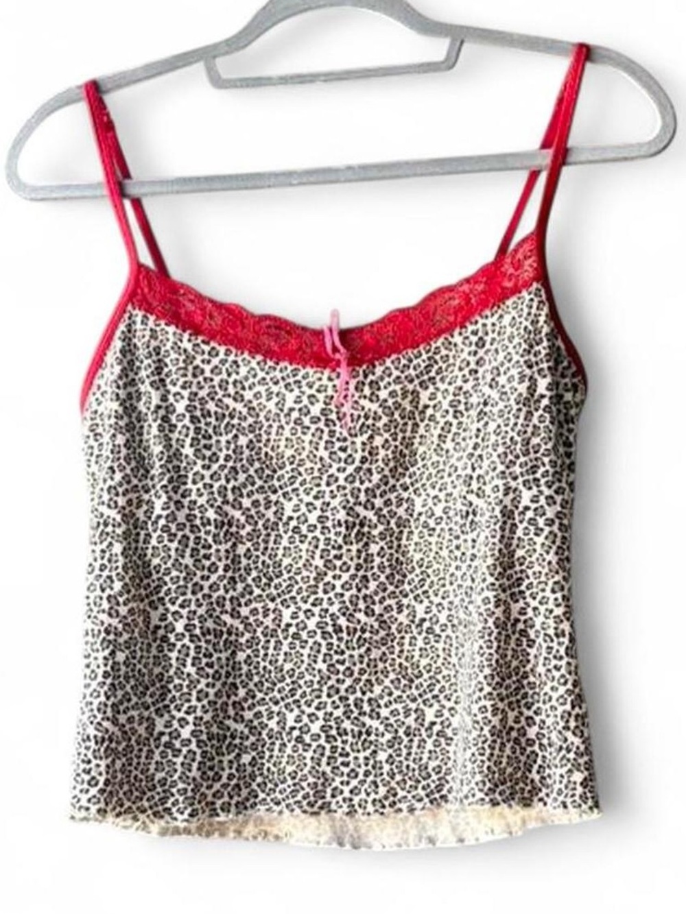 Y2K 100% Cotton Steve Cheetah Print Cami Tank Top & Capri Pants PJ Set Size M
